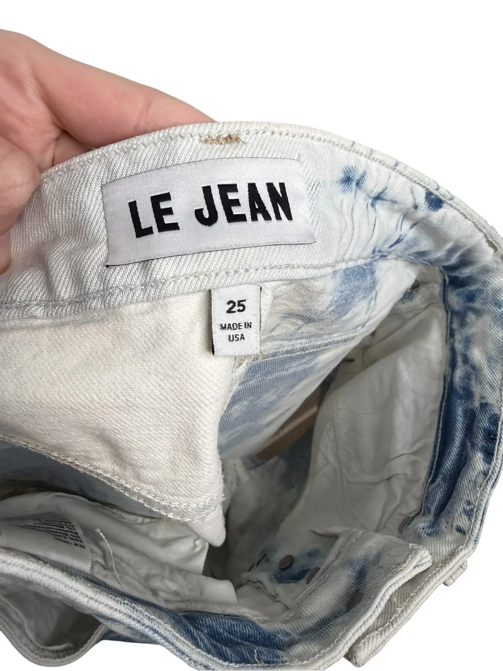 Le Jean Women’s Adele Short Indigo Tie Dye Wash Size 25